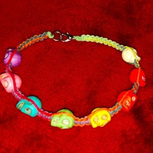 Rainbow skull bracelet